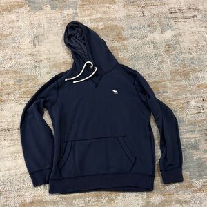 Abercrombie & Fitch Dark Blue Hoodie with White Logo